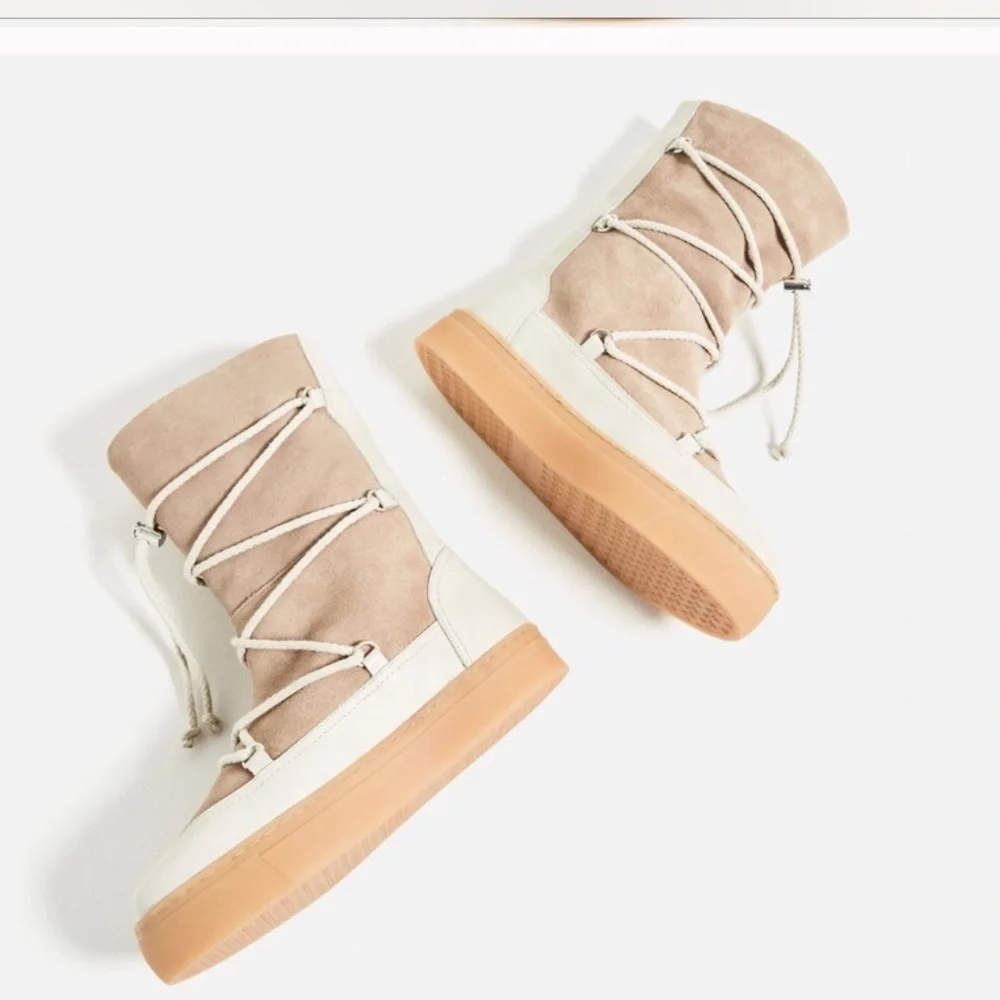 ZARA SPLIT SUEDE LACE UP BOOTS BRAND NEW WITH TAGS US 8 EUR 39 - Picture 4 of 6
